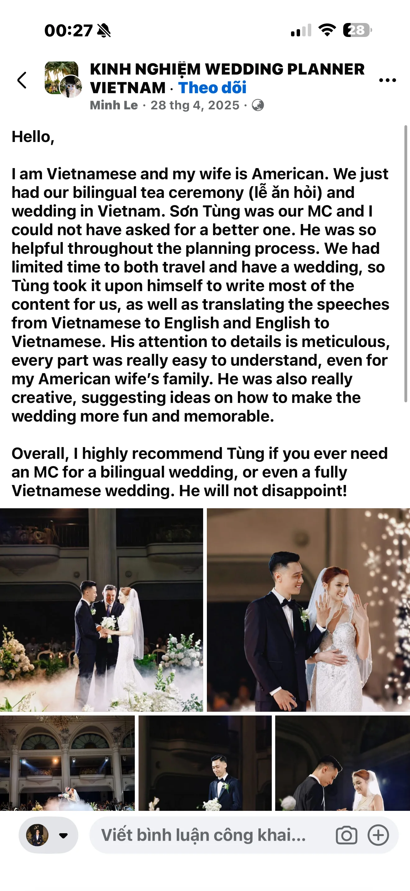 Feedback from Quang Minh