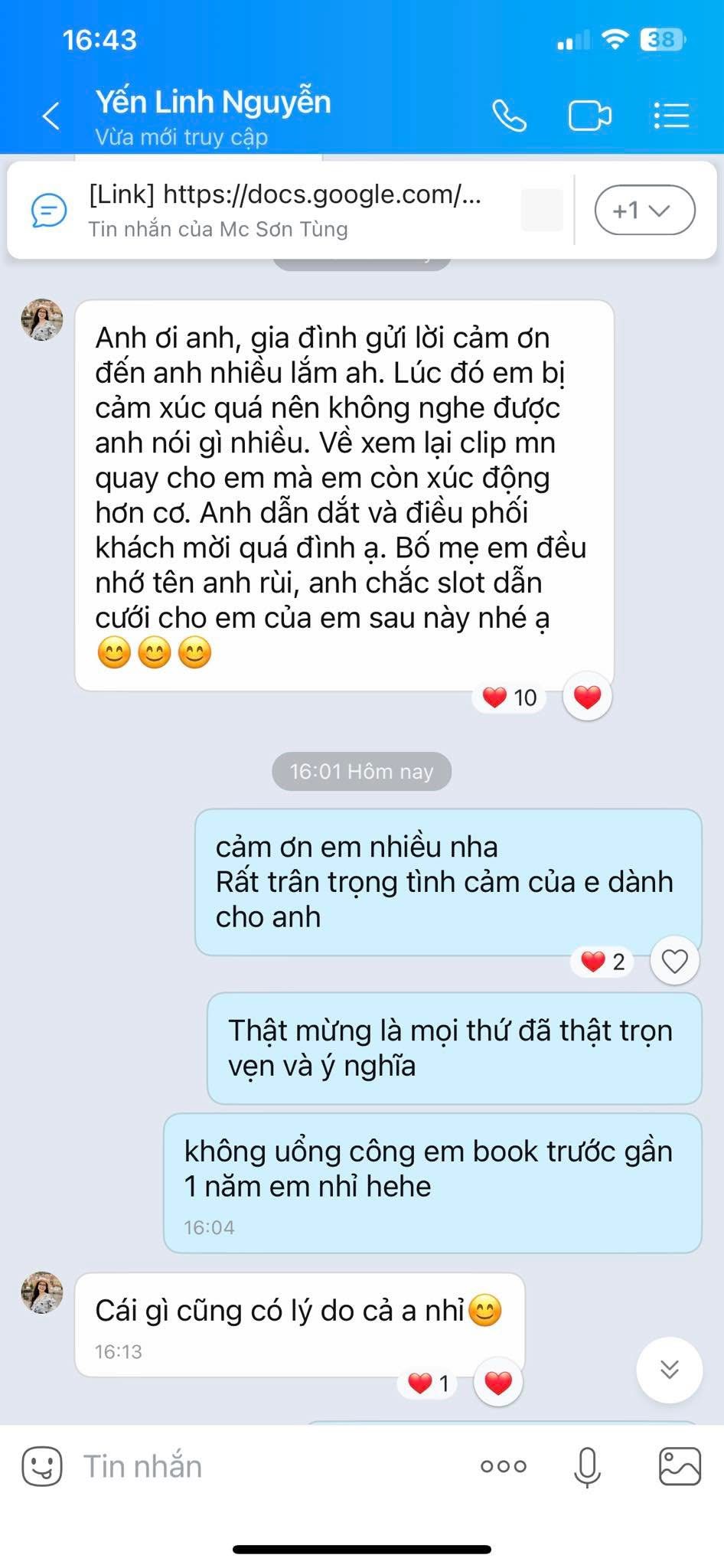 Khoảnh khắc thực tế trong lễ cưới do MC Sơn Tùng đồng hành