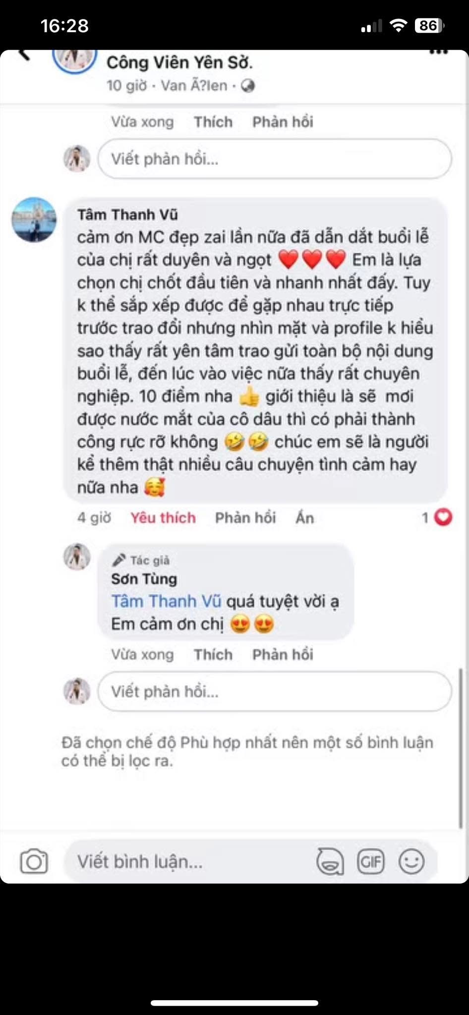 Khoảnh khắc thực tế trong lễ cưới do MC Sơn Tùng đồng hành