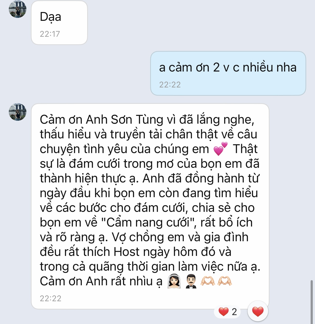 Khoảnh khắc thực tế trong lễ cưới do MC Sơn Tùng đồng hành