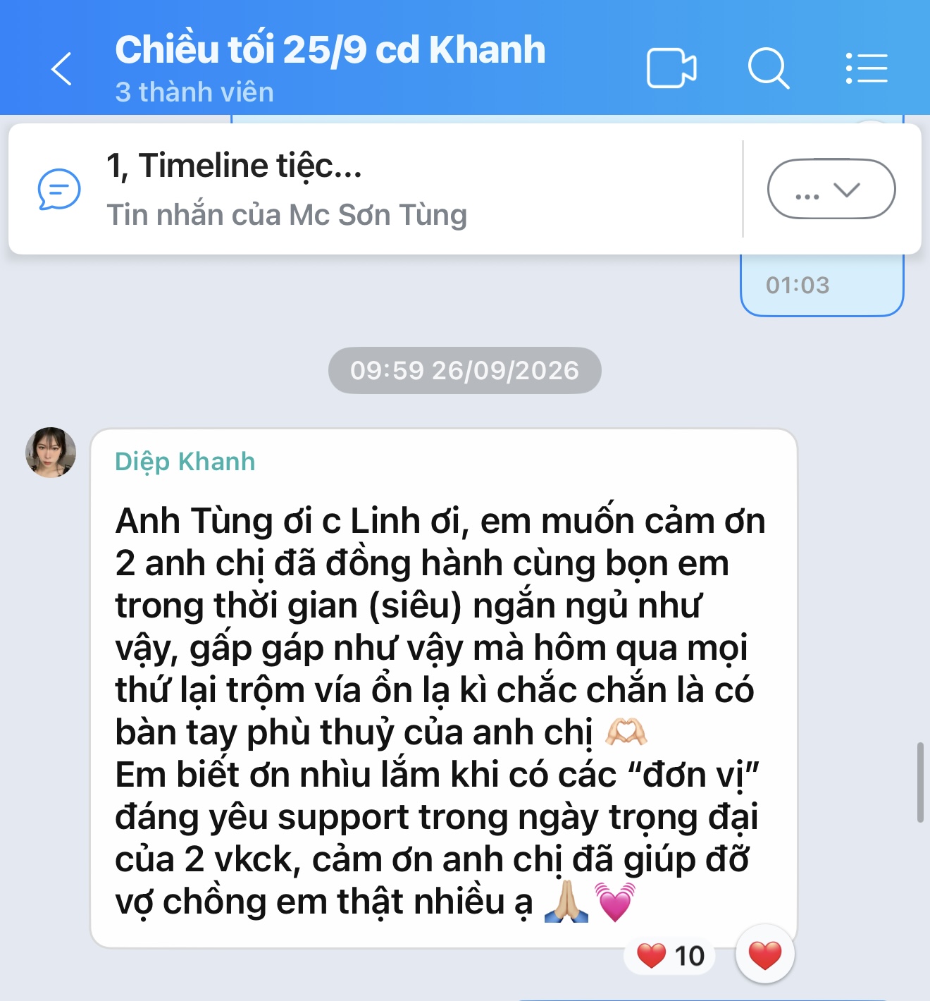 Feedback của cô dâu Diệp Khanh