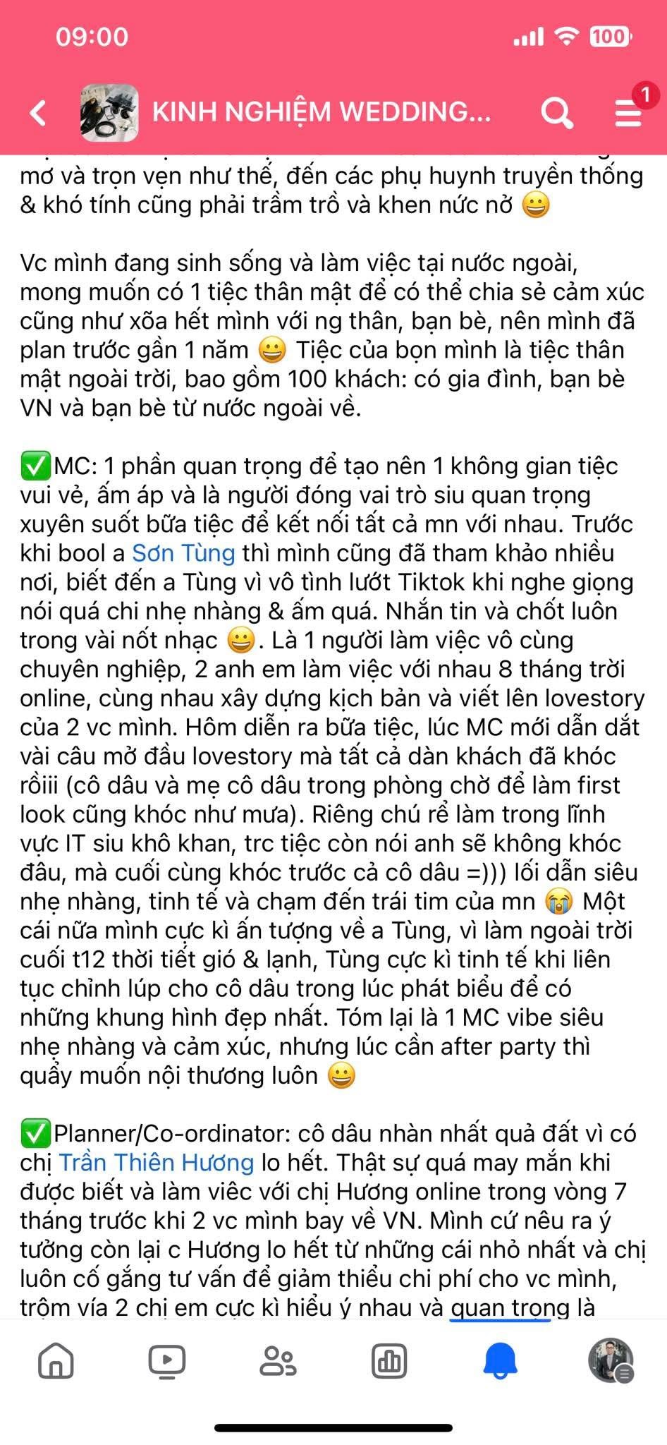Khoảnh khắc thực tế trong lễ cưới do MC Sơn Tùng đồng hành